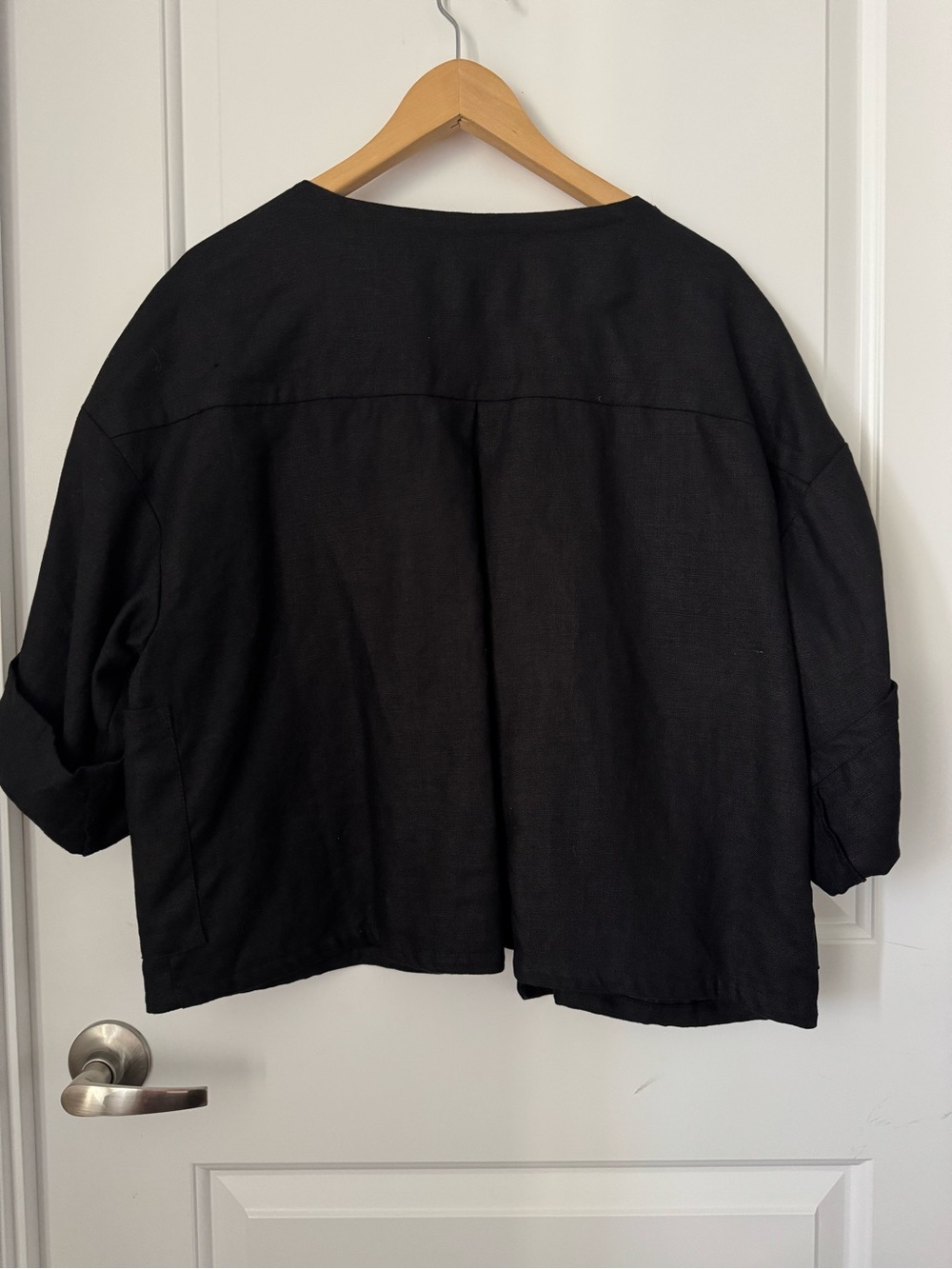 Jones New York Black Linen Open Blazer with pockets, size 1x - Picture 6 of 8